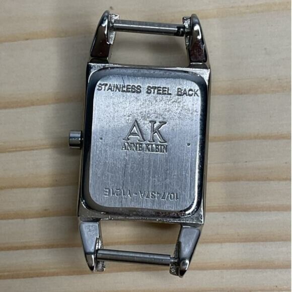 Anne Klein Stainless Steel Silver Rectangle Watch Face With Open Frame Design - Picture 2 of 7